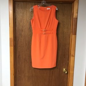 Calvin Klein lined size 8 orange dress